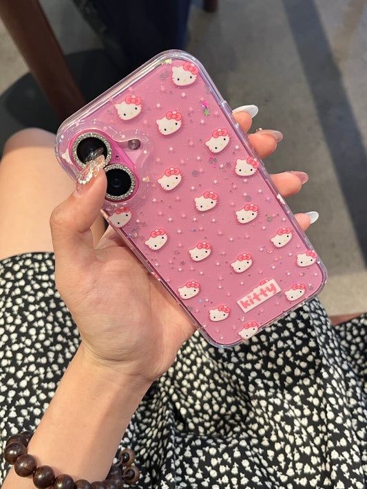 Hellokitty Glitter Clear Cute Kawaii Phone Case #0496