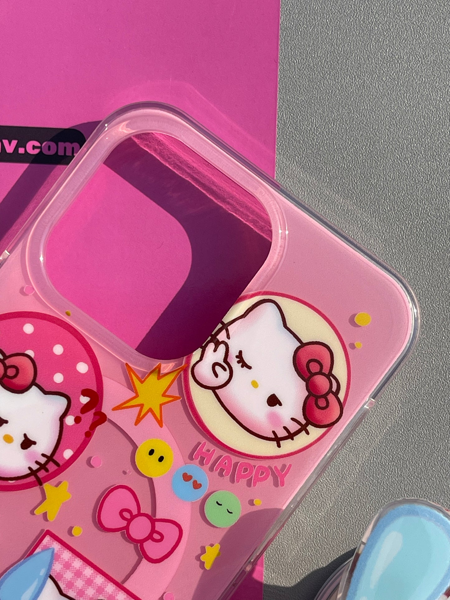 Hellokitty Pink Cute Kawaii MagSafe Case + MagSafe Stand Holder / Phone Grip #0398