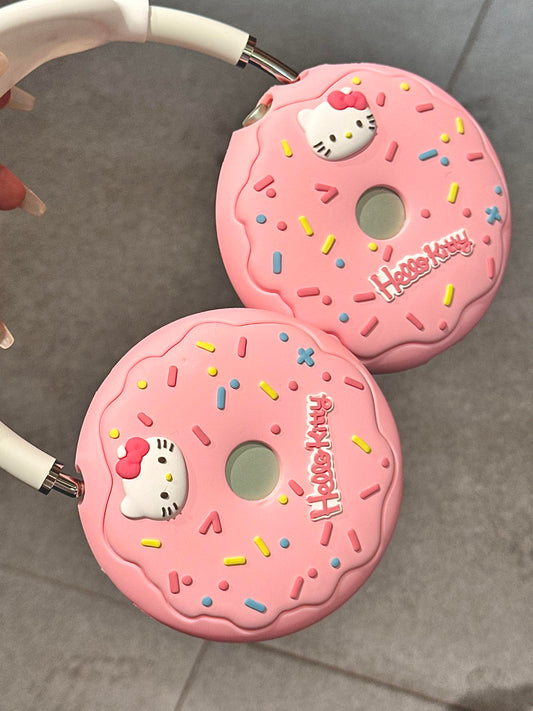 Hellokitty Pink Doughnut Shape Silicone Cute Kawaii AirPodsMax Case #0264