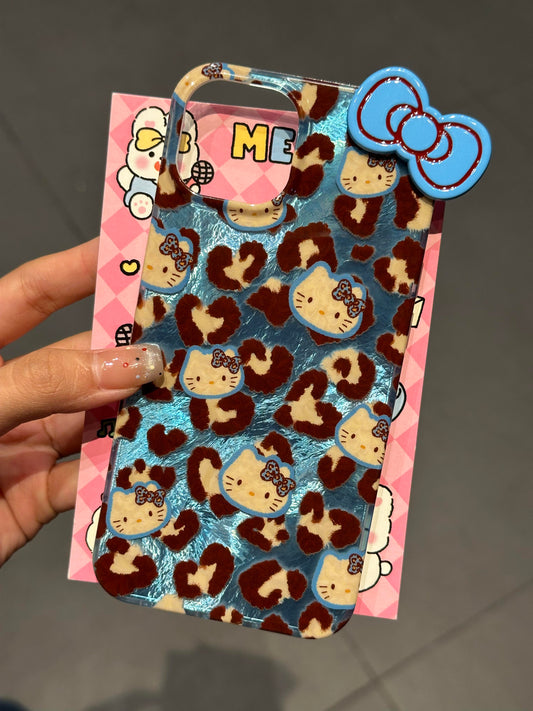 Hellokitty Blue Leopard Cute Kawaii Phone Case #0261