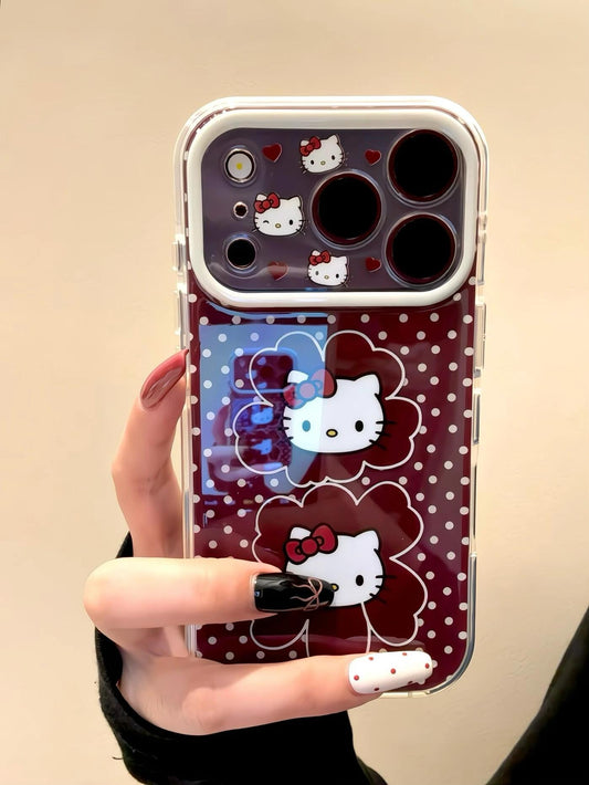 Hello Kitty Flower Burgundy Red Phone Case #697