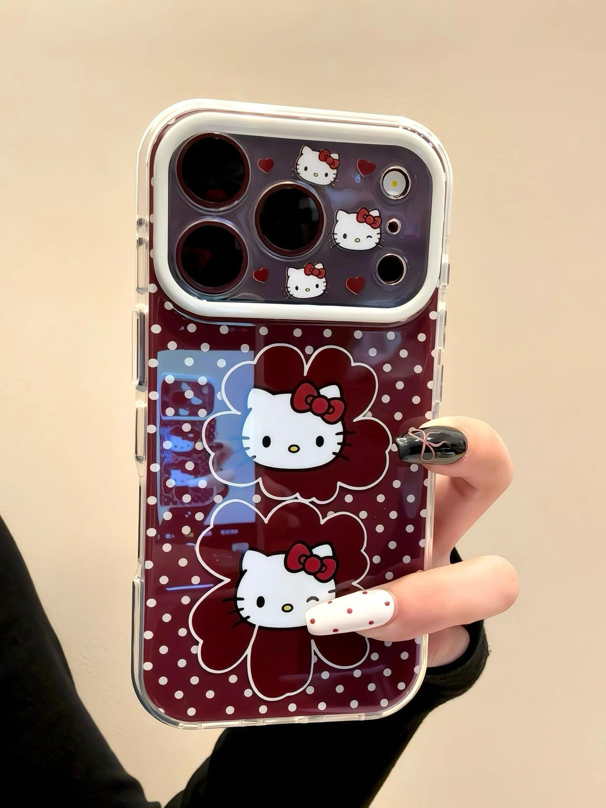 Hello Kitty Flower Burgundy Red Phone Case #697
