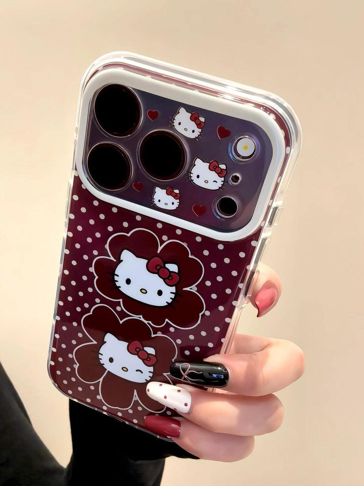 Hello Kitty Flower Burgundy Red Phone Case #697