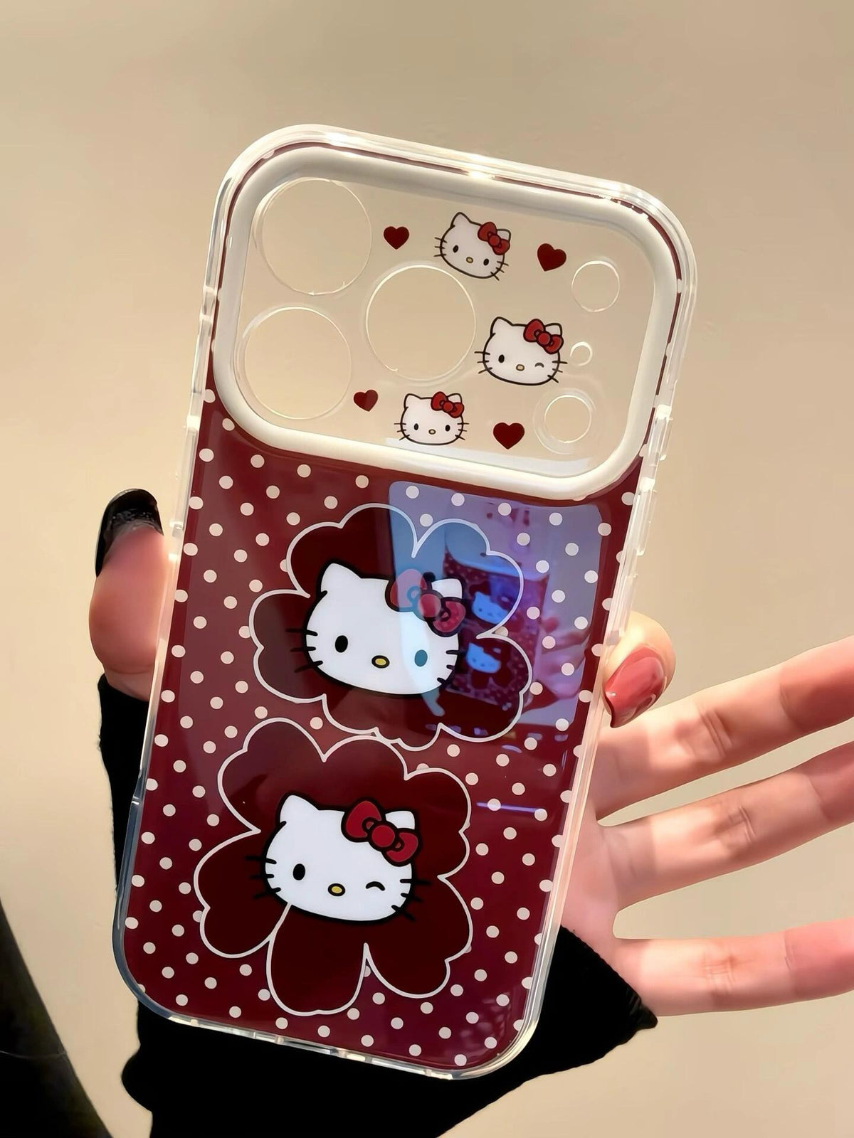Hello Kitty Flower Burgundy Red Phone Case #697