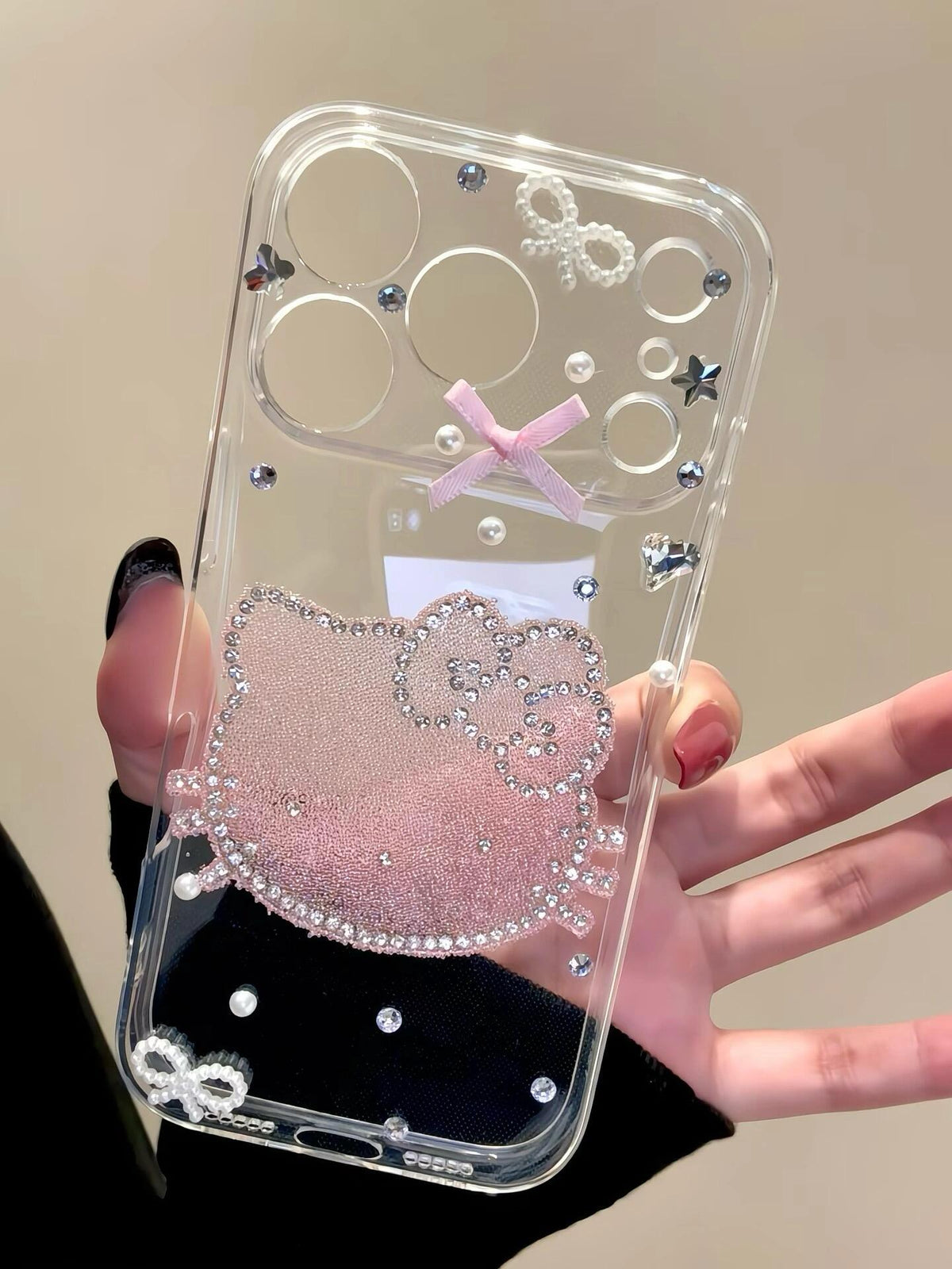 Hello Kitty Sparkling Clear Phone Case #698