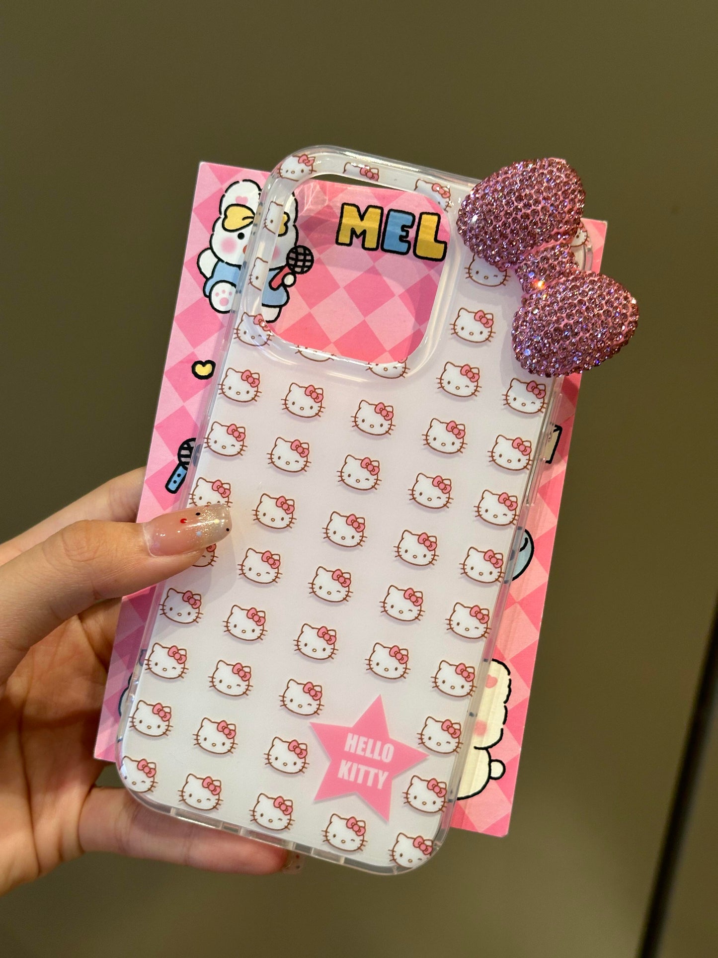 Hellokitty White 3D Rhinestone Bow Cute Kawaii Phone Case #0268