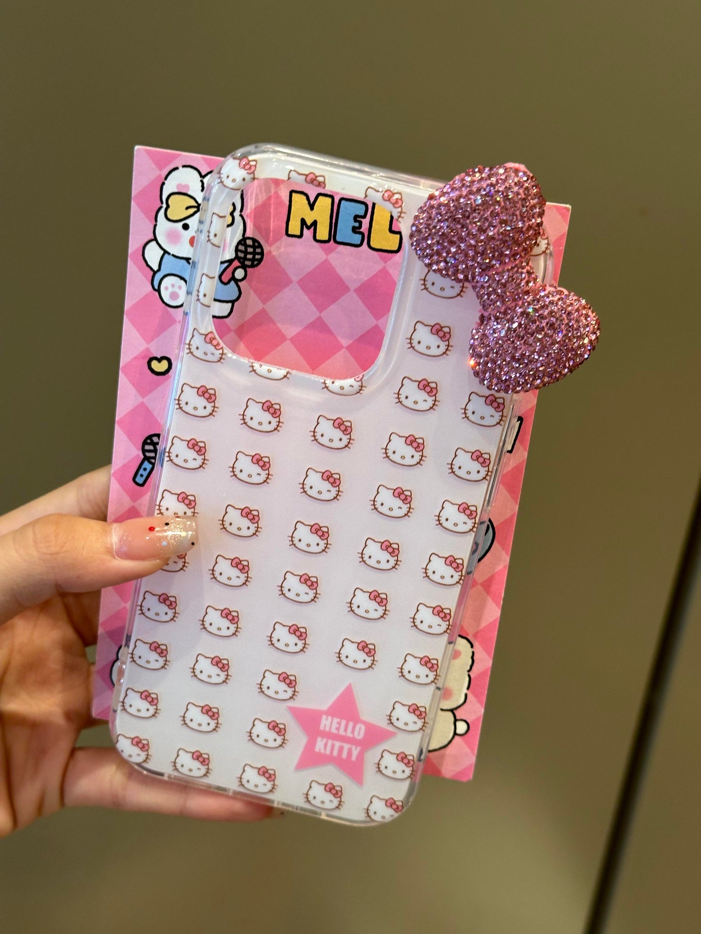 Hellokitty White 3D Rhinestone Bow Cute Kawaii Phone Case #0268