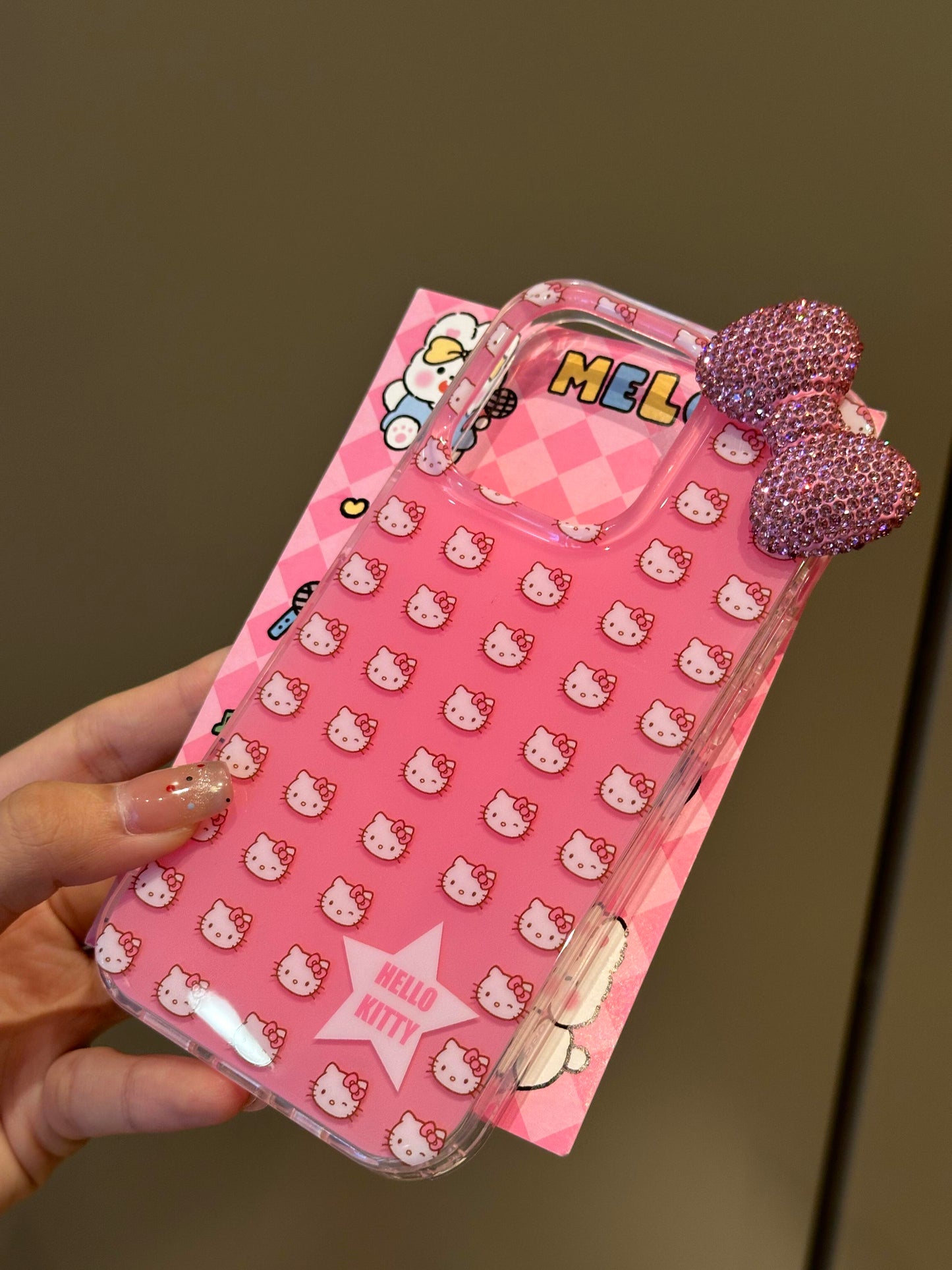 Hellokitty Pink 3D Rhinestone Bow Cute Kawaii Phone Case #0269