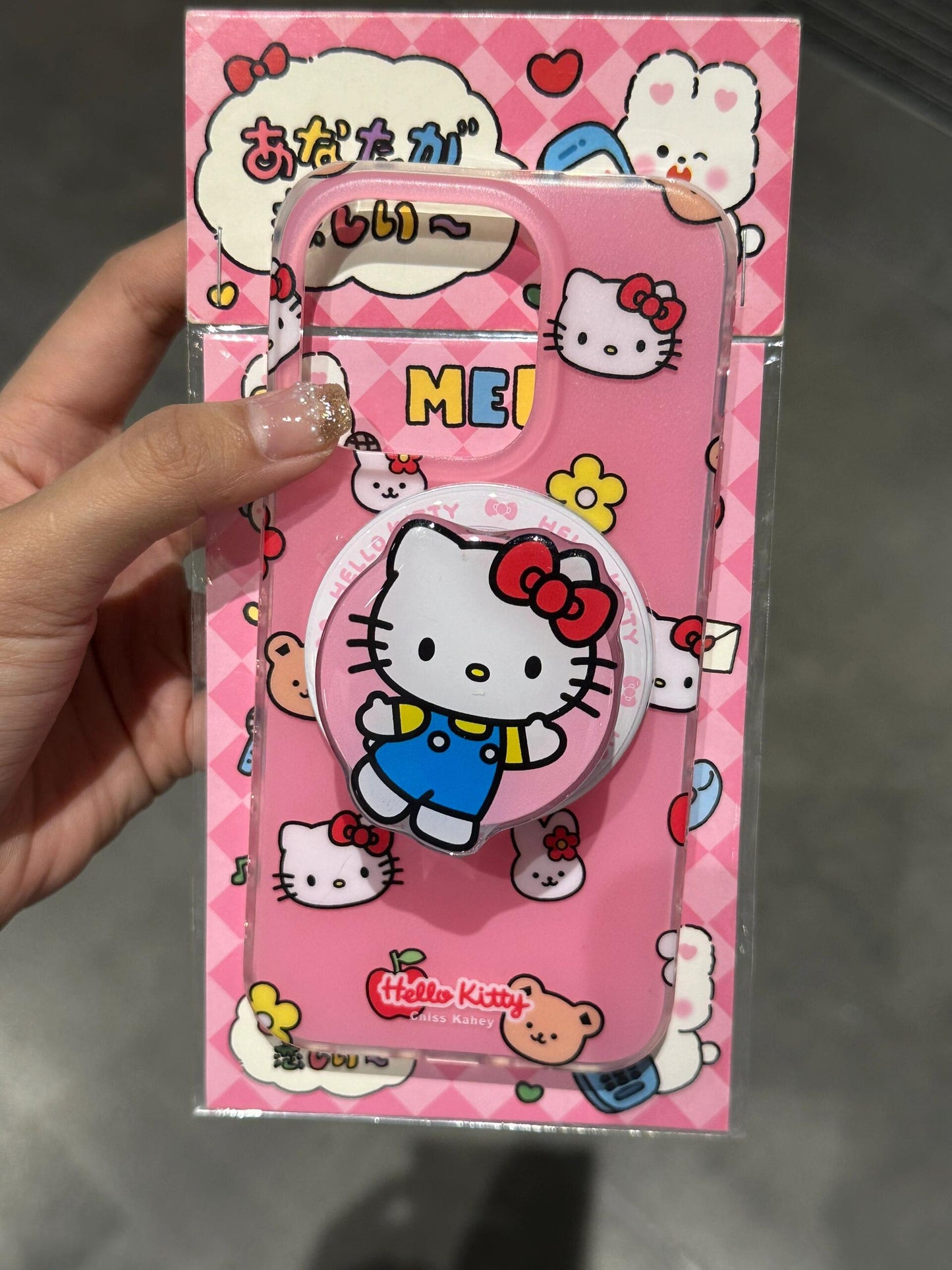 Hellokitty Pink Bunny Flowers MagSafe Case MagSafe Stand Holder / Phone Grip #0015