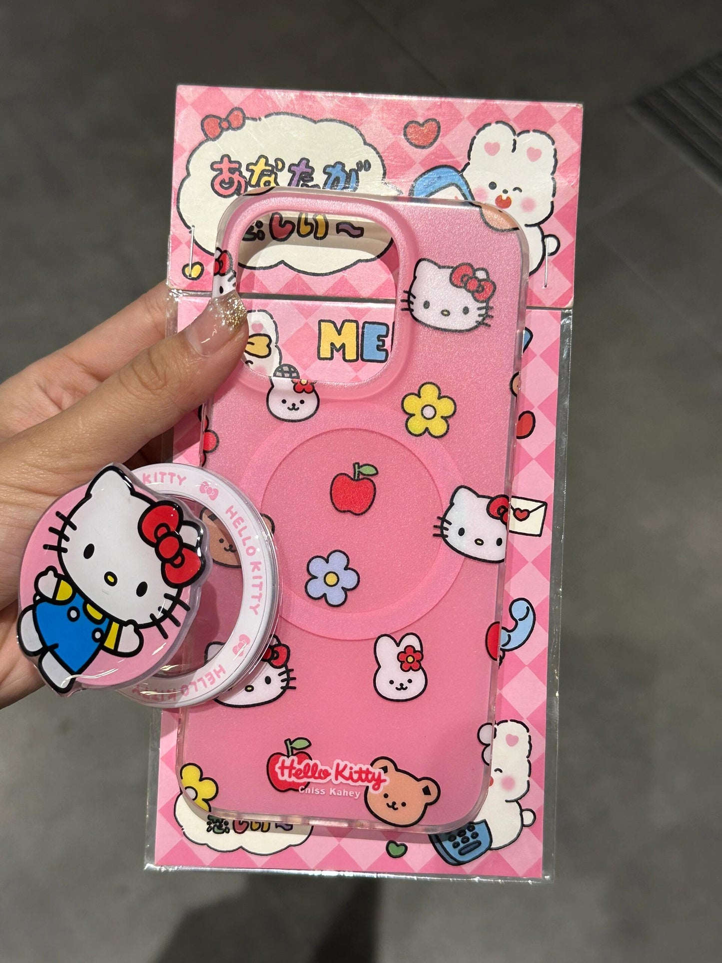 Hellokitty Pink Bunny Flowers MagSafe Case MagSafe Stand Holder / Phone Grip #0015