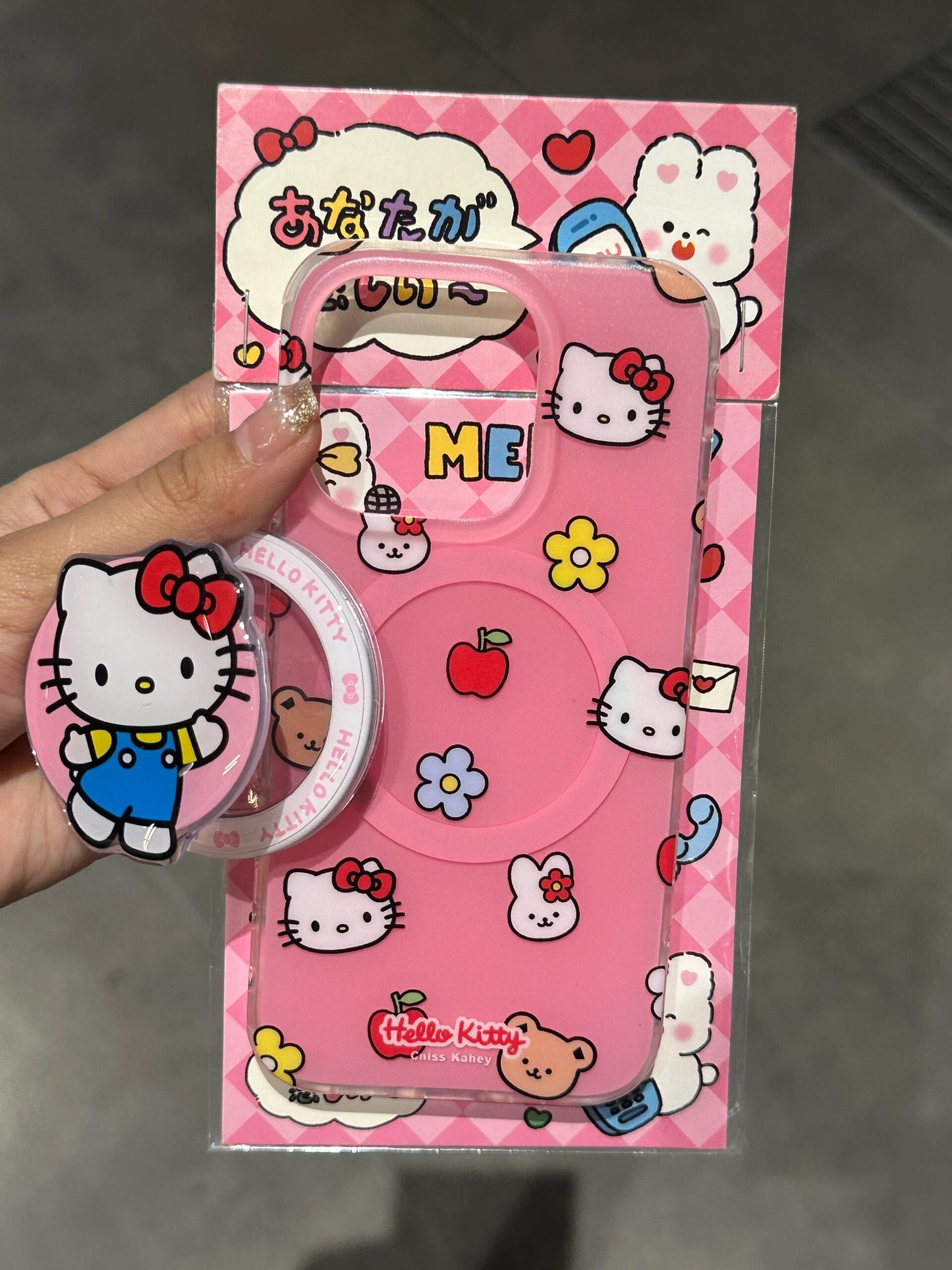 Hellokitty Pink Bunny Flowers MagSafe Case MagSafe Stand Holder / Phone Grip #0015