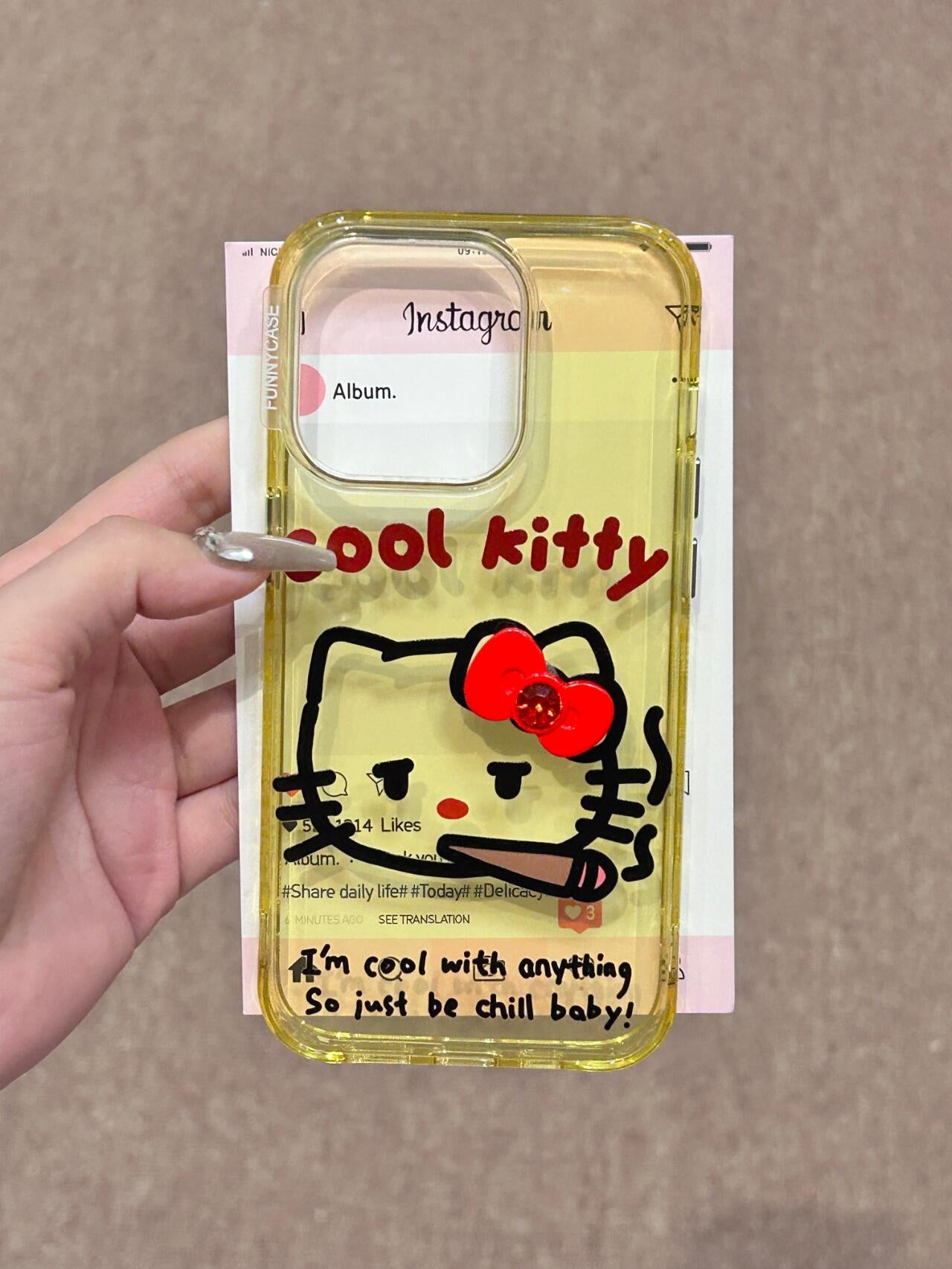 Cool Hellokitty Smoking 3D Bow Cute Kawaii Phone Case #0106