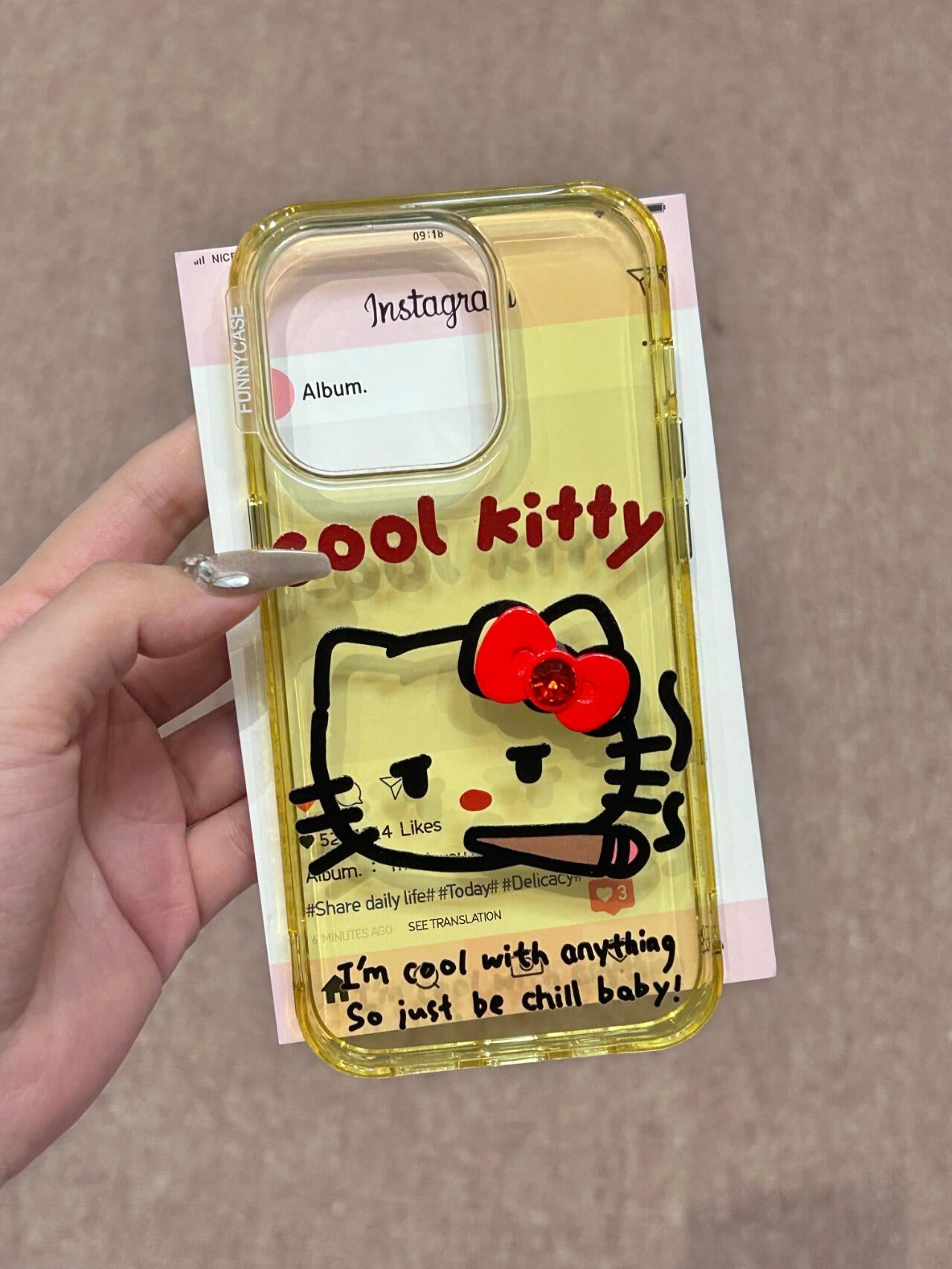 Cool Hellokitty Smoking 3D Bow Cute Kawaii Phone Case #0106