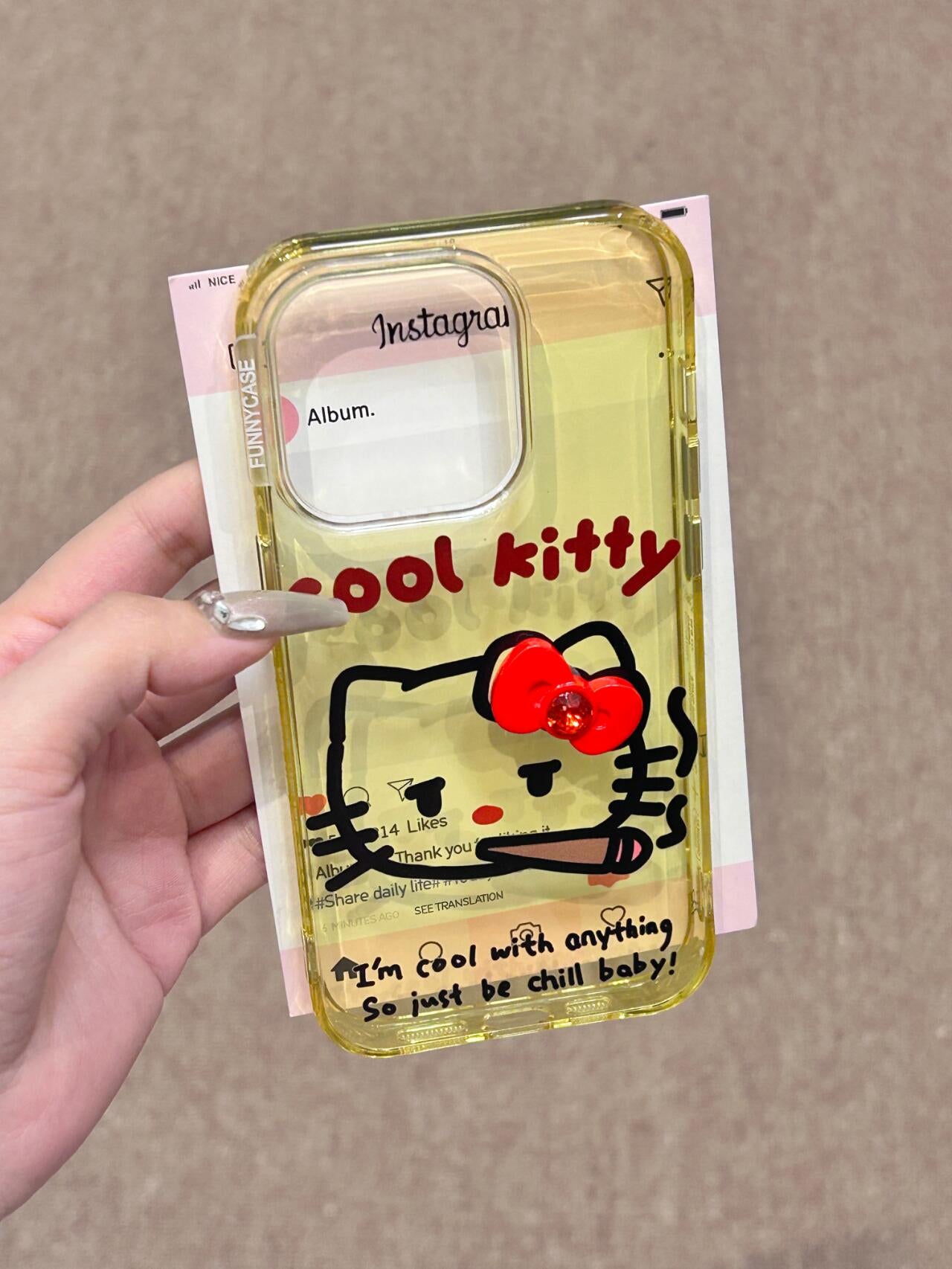 Cool Hellokitty Smoking 3D Bow Cute Kawaii Phone Case #0106