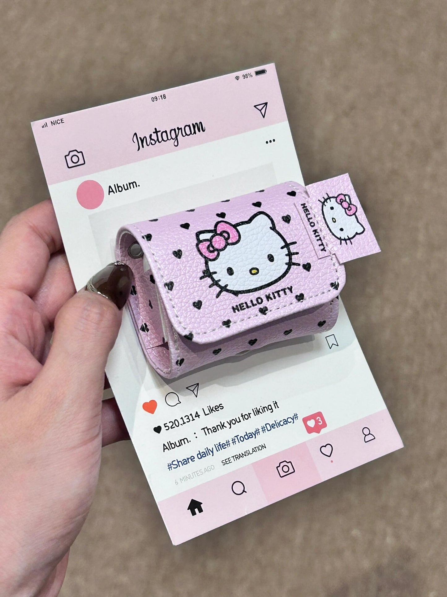 Hellokitty Pink Polka Dots Cute Kawaii AirPods Case #0112