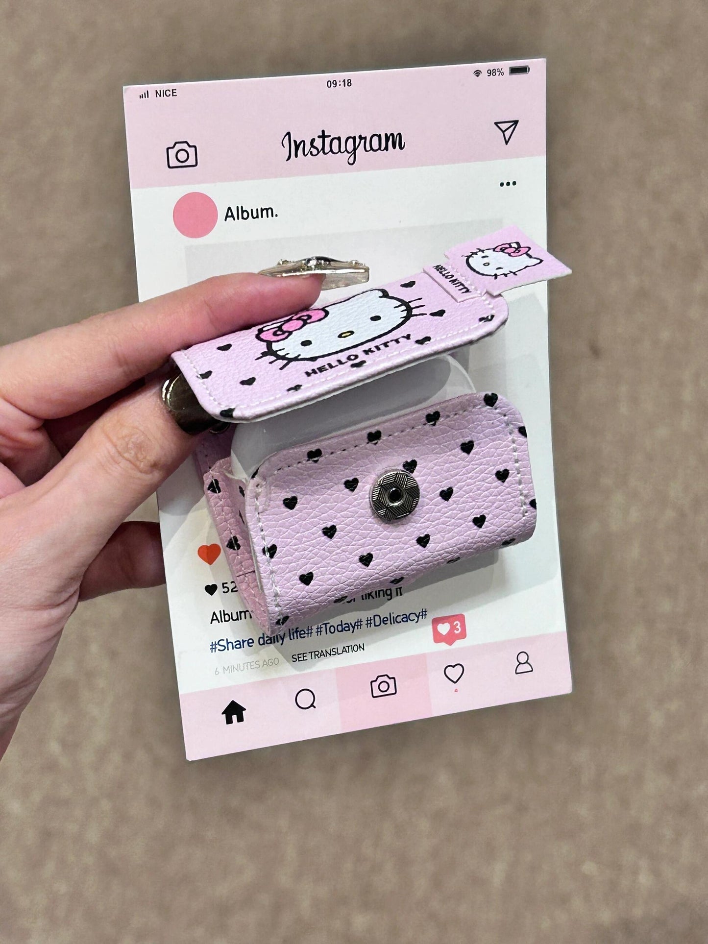 Hellokitty Pink Polka Dots Cute Kawaii AirPods Case #0112