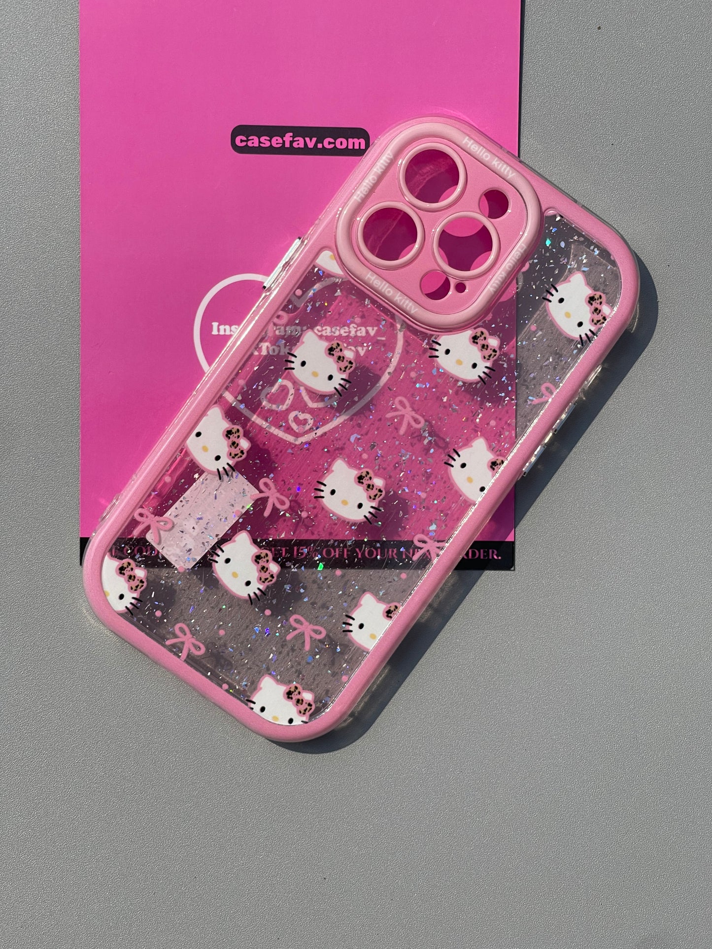 Hellokitty Glitter Clear Cute Kawaii Phone Case  #0447