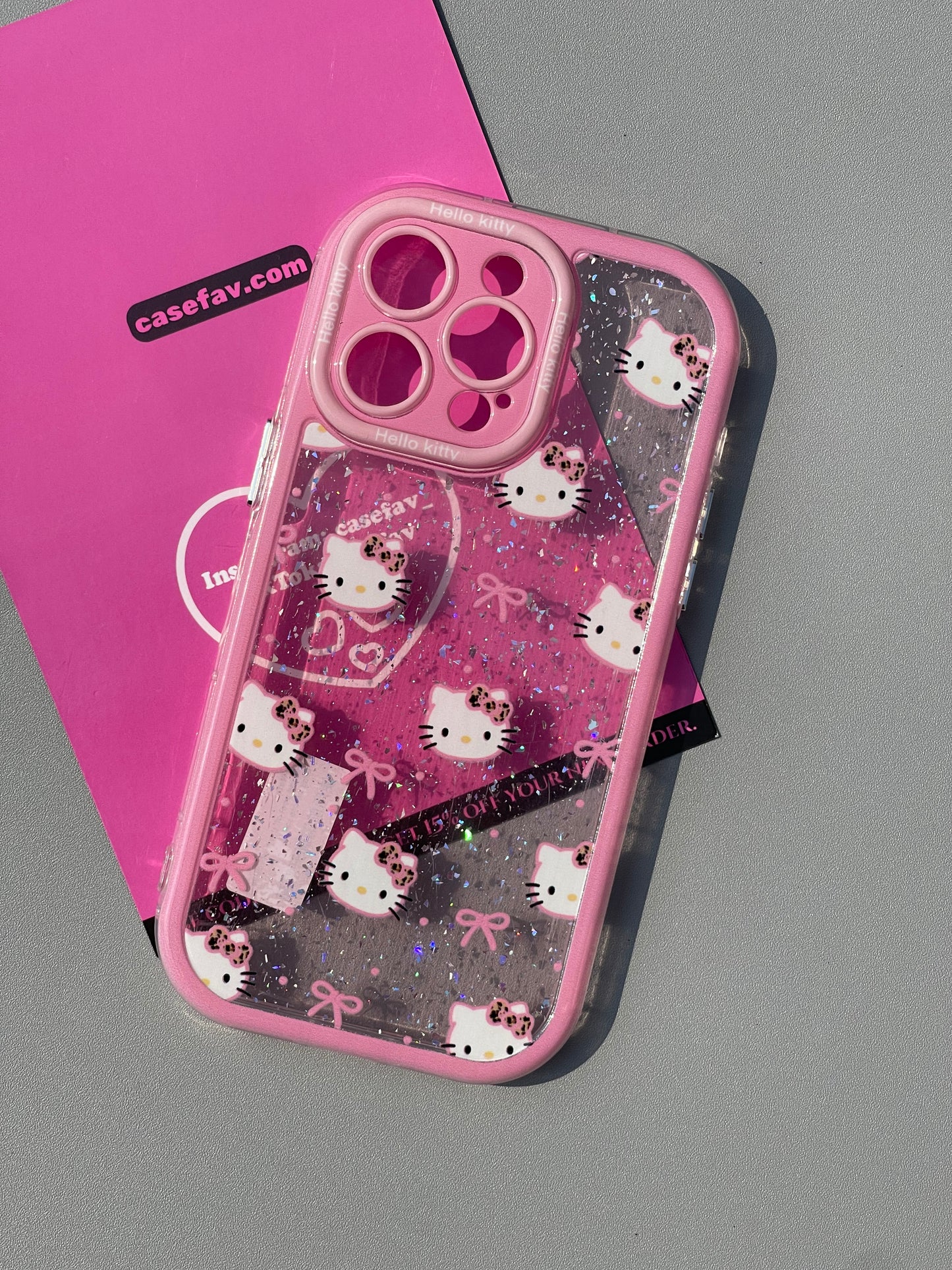 Hellokitty Glitter Clear Cute Kawaii Phone Case  #0447