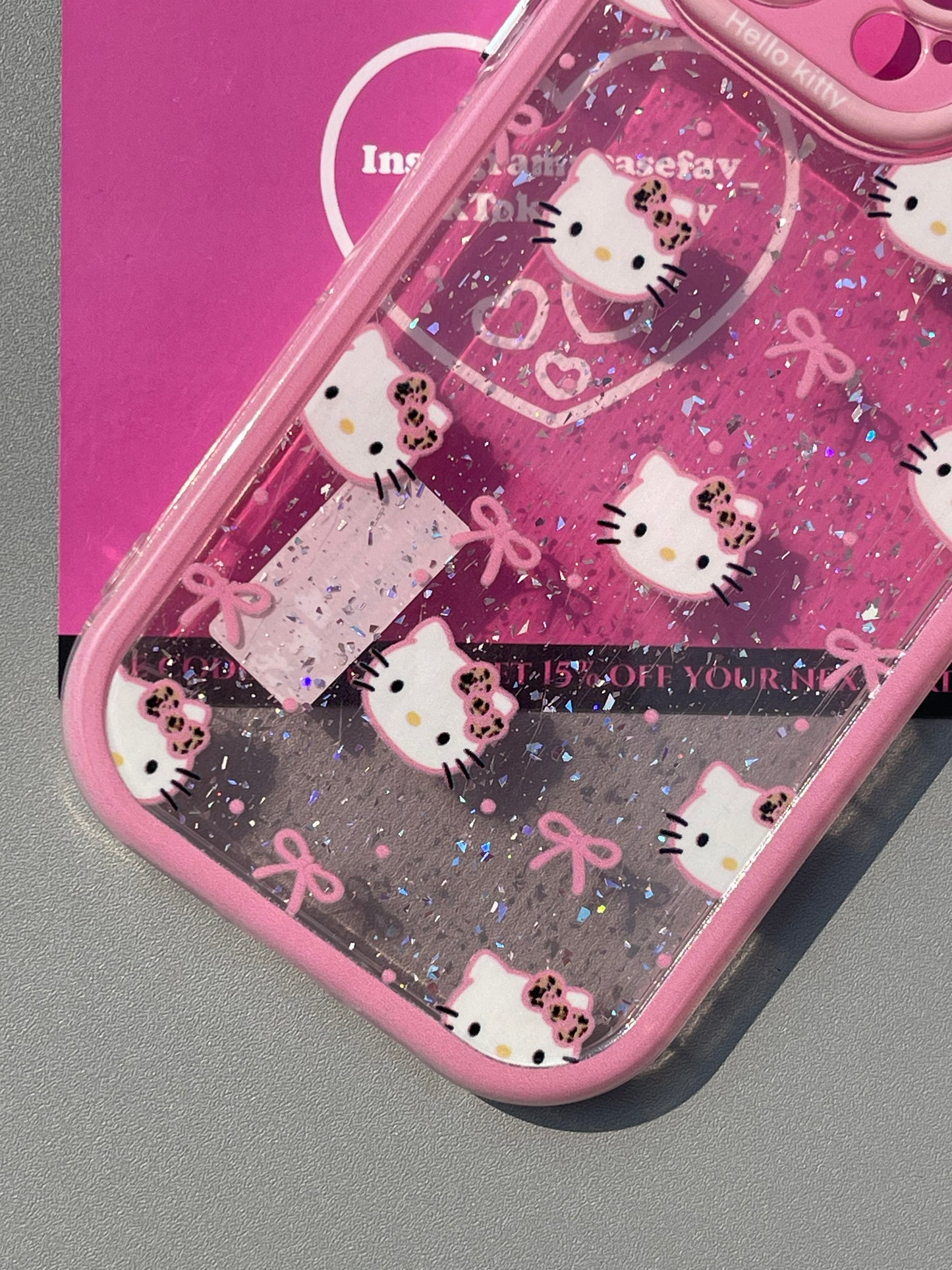 Hellokitty Glitter Clear Cute Kawaii Phone Case  #0447