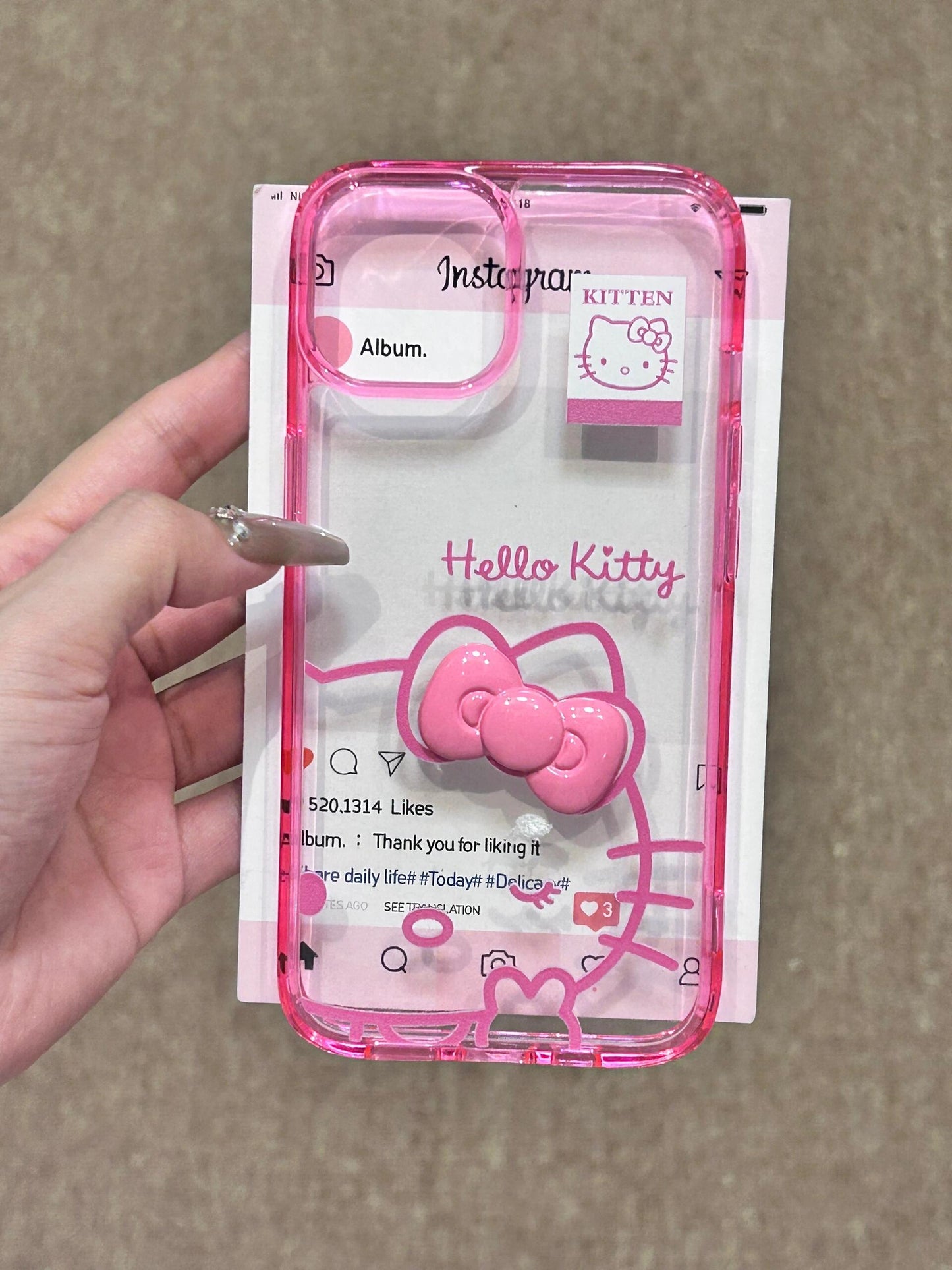 Hellokitty 3D Bowtie Clear Cute Kawaii Phone Case #0126