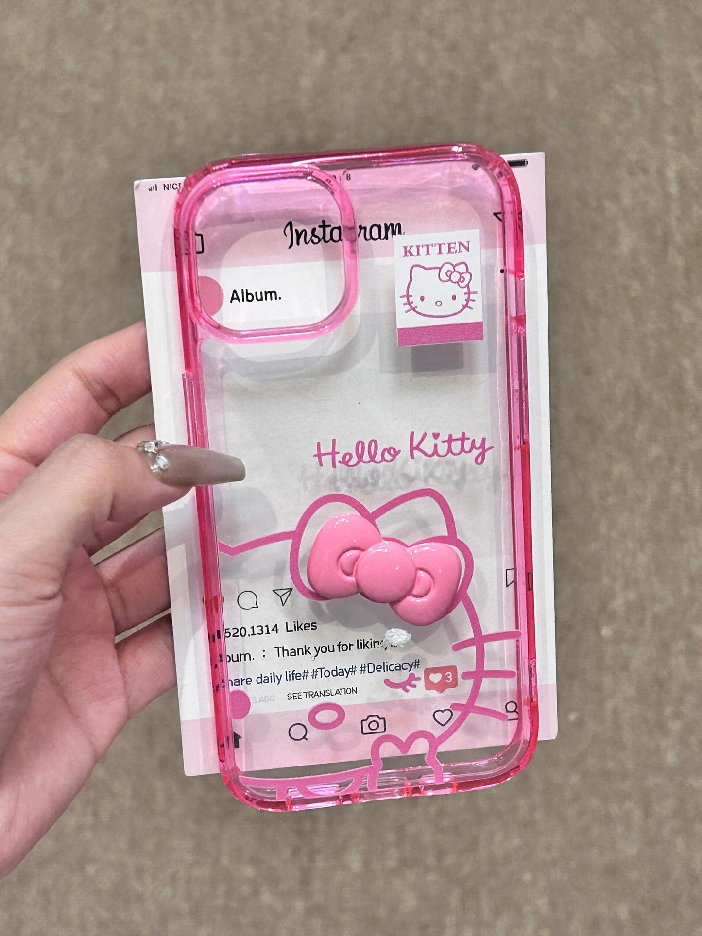 Hellokitty 3D Bowtie Clear Cute Kawaii Phone Case #0126