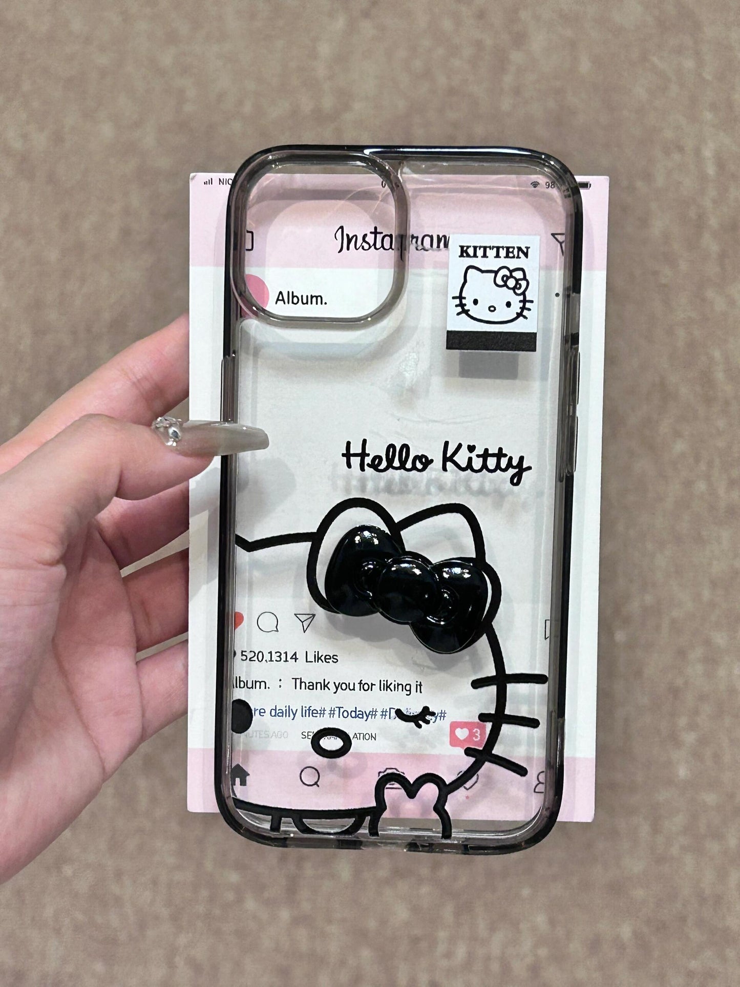 Hellokitty 3D Bowtie Clear Cute Kawaii Phone Case #0126