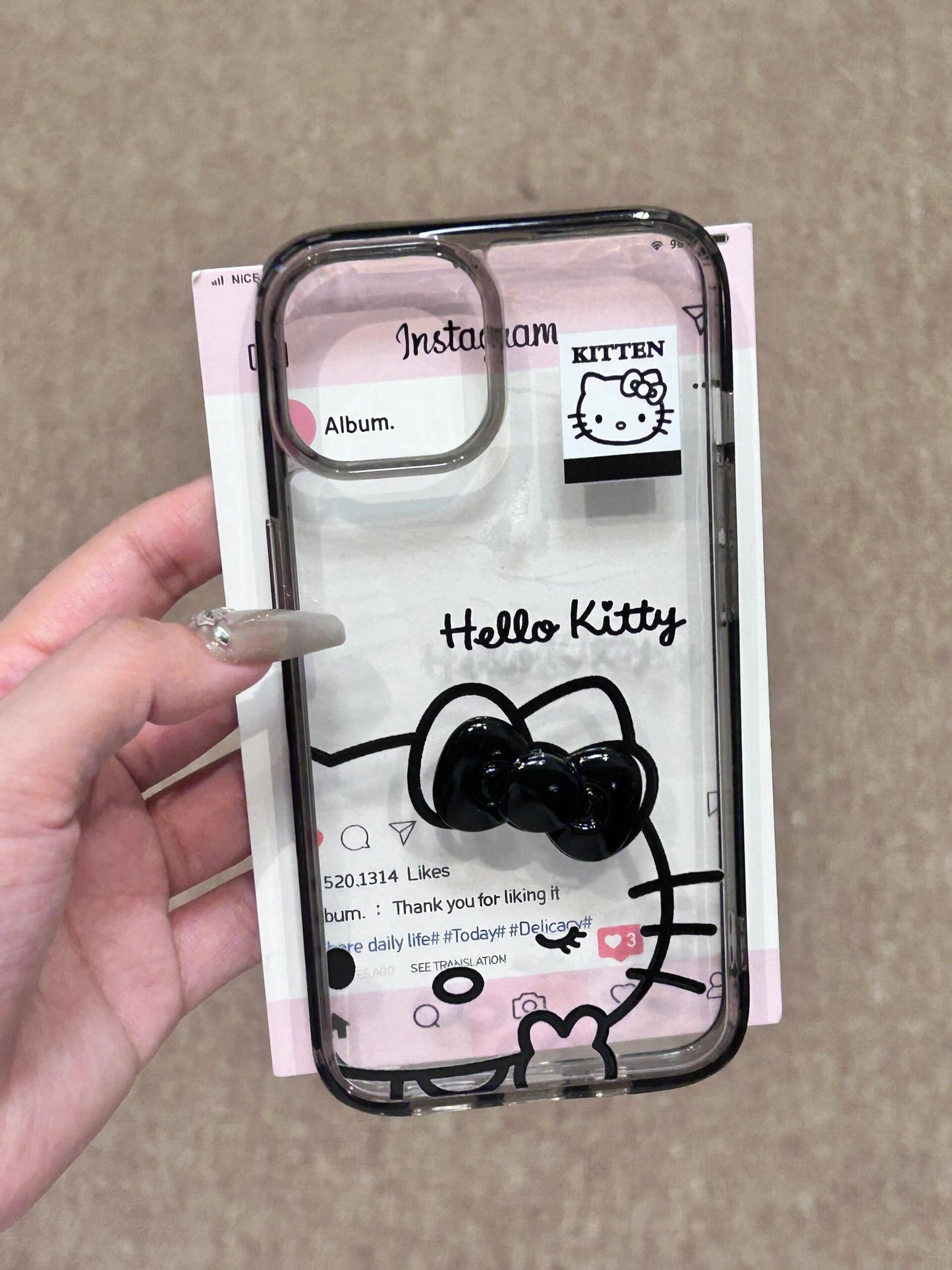 Hellokitty 3D Bowtie Clear Cute Kawaii Phone Case #0126