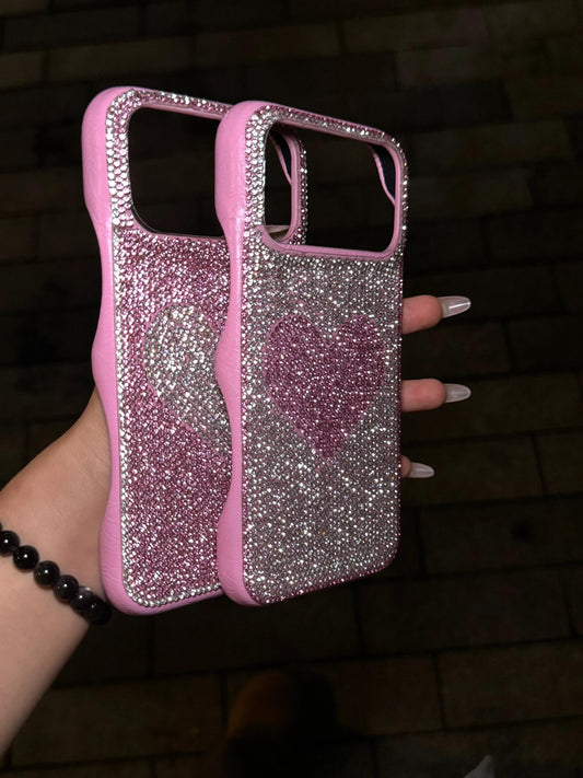 Sparkling Pink Handmade Rhinestones Cute Kawaii Phone Case #0581