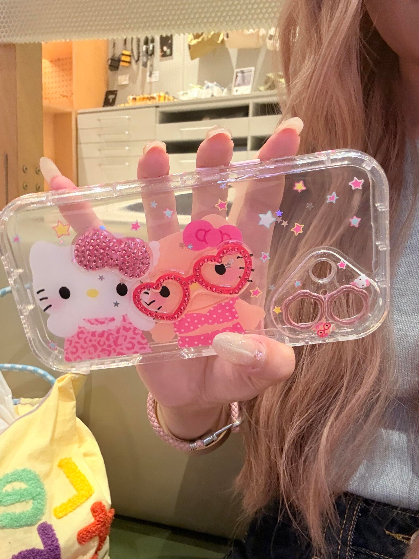 Hellokitty Bestie Pink Heart Glasses Cute Kawaii Phone Case #0503