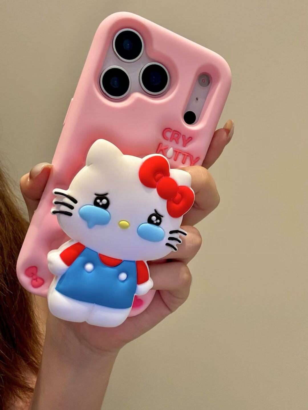 Cry Hellokitty Pink Silicone Cute Kawaii Phone Case #0580