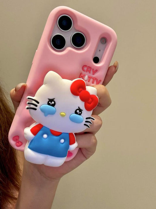 Cry Hellokitty Pink Silicone Cute Kawaii Phone Case #0580
