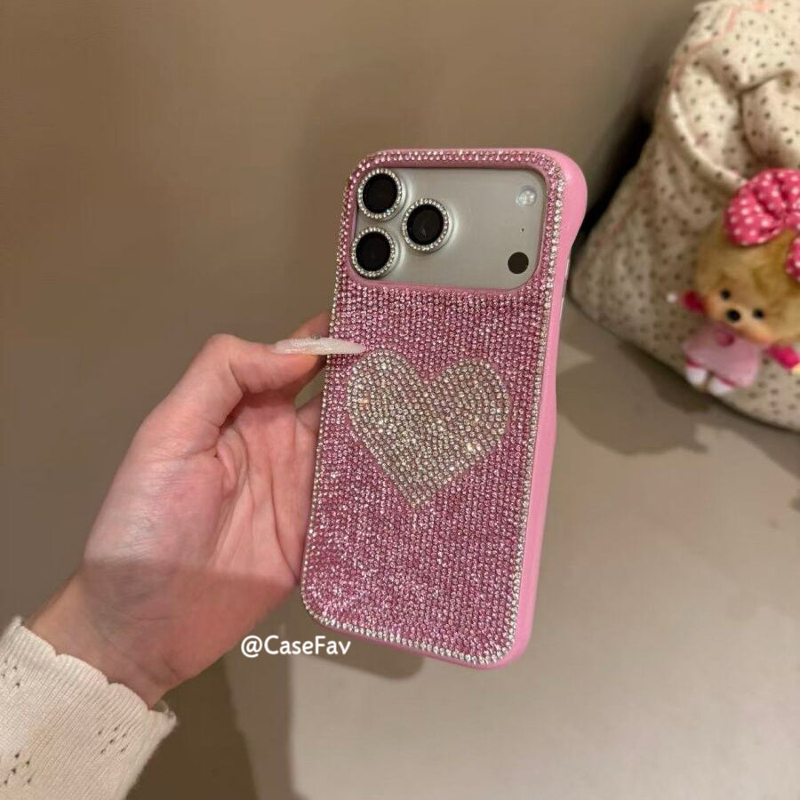 Sparkling Pink Handmade Rhinestones Cute Kawaii Phone Case #0581
