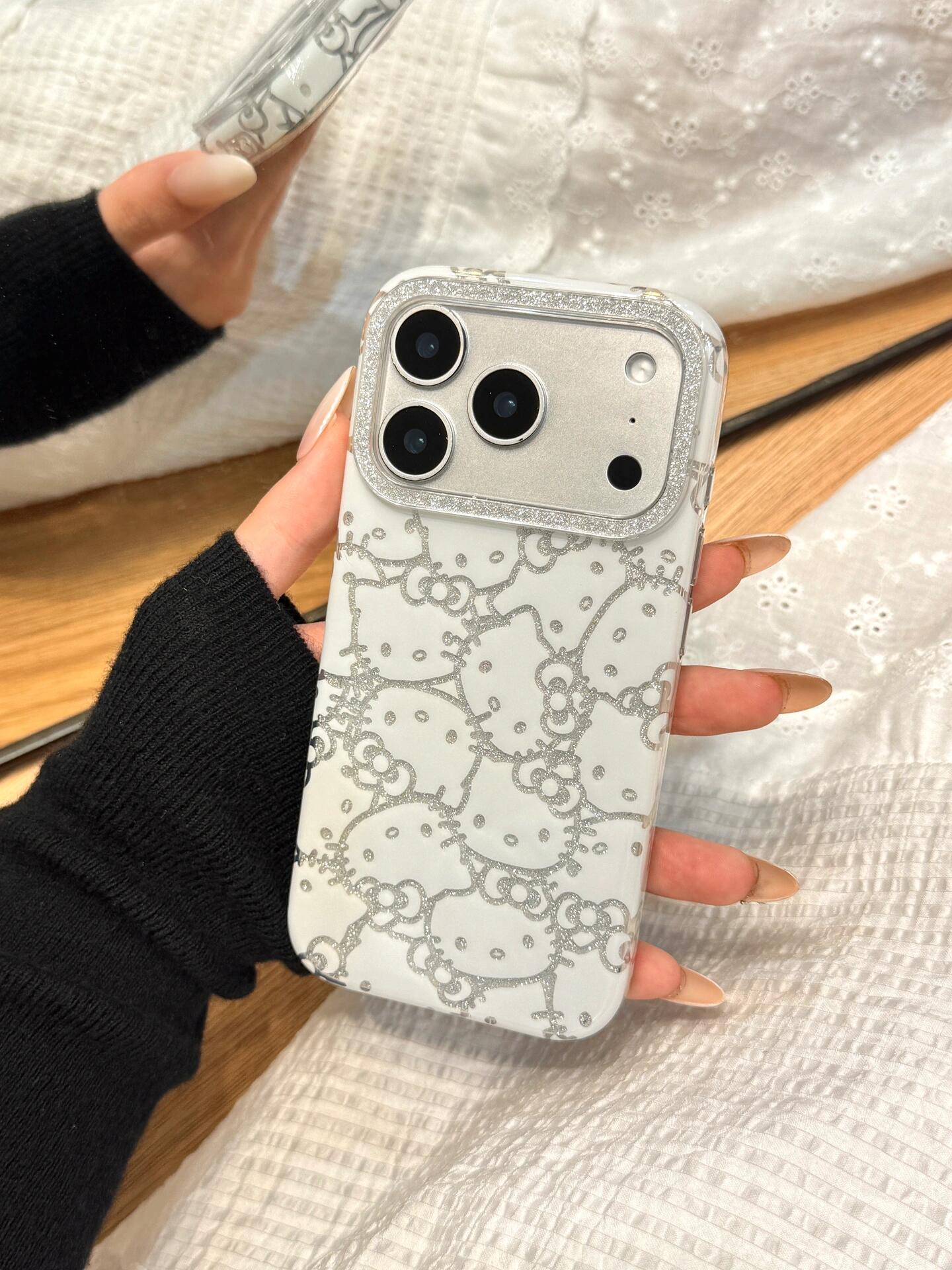 Hellokitty White Glitter Cute Kawaii Phone Case #0547