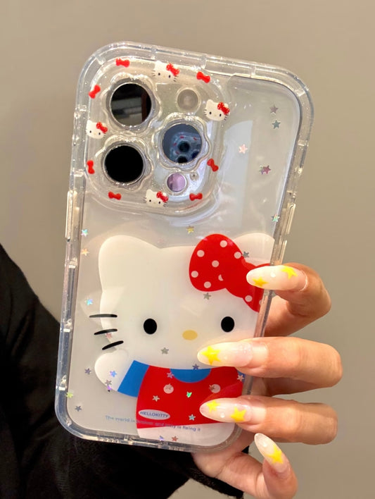 Hellokitty Glitter Clear Hello Kitty Pattern Lens Cute Kawaii Phone Case #0514