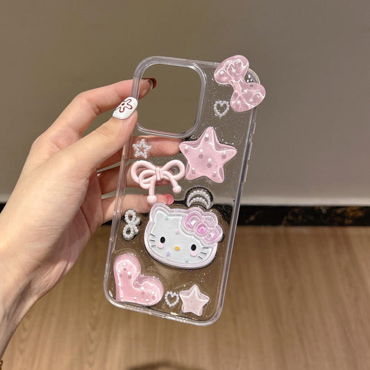 Hellokitty Clear Handmade Cute Kawaii Phone Case #0535