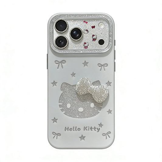 Hellokitty Silver Glitter Bow Cute Kawaii Phone Case #0556
