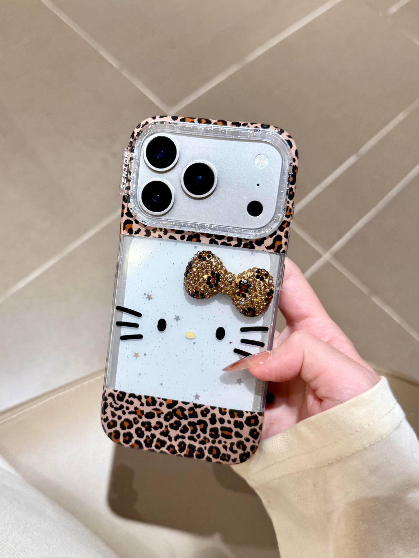 Hellokitty Leopard Print Clear Cute Kawaii Phone Case #0568