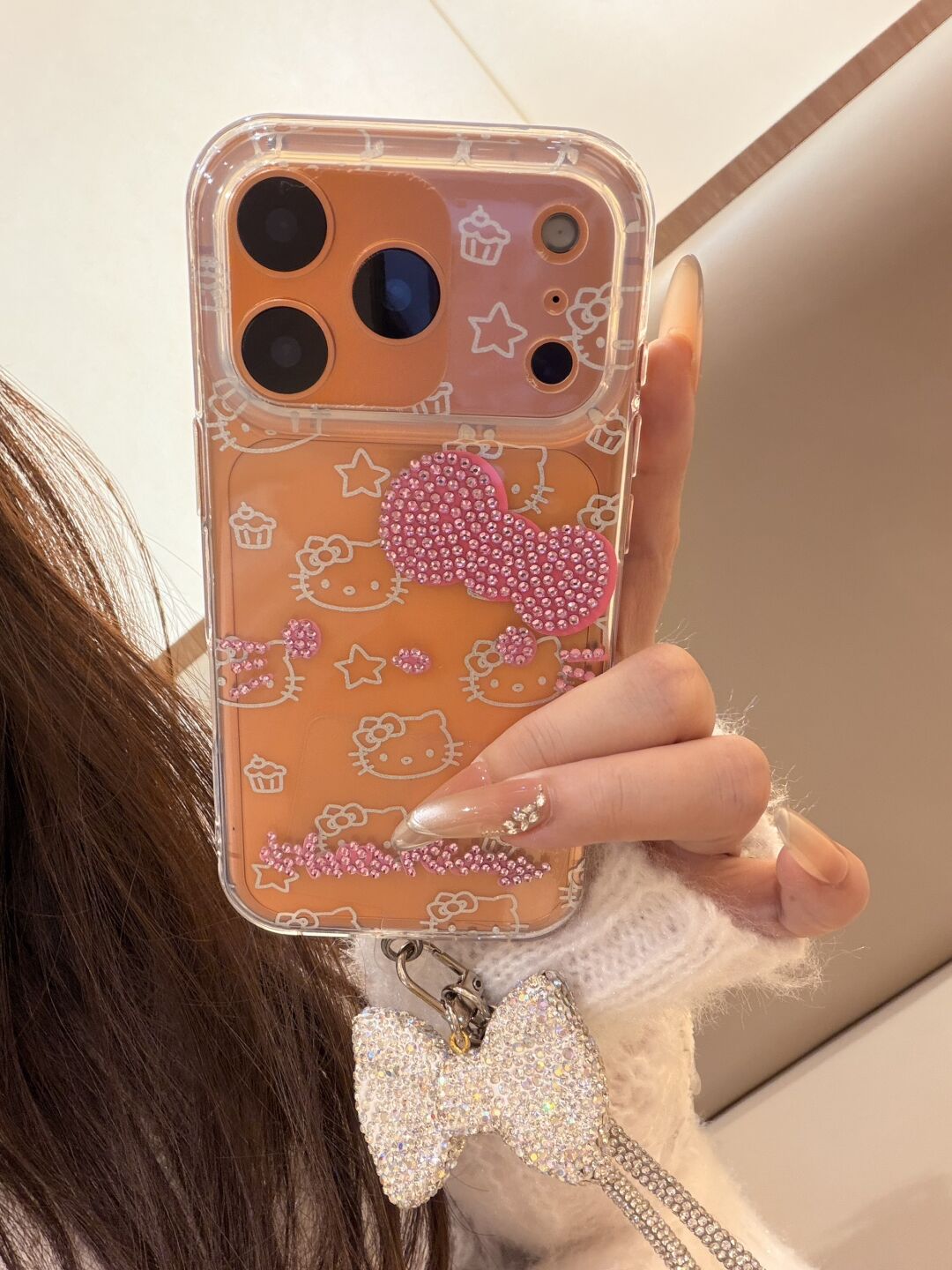 Hellokitty Clear Pink Glitter Cute Kawaii Phone Case #0570