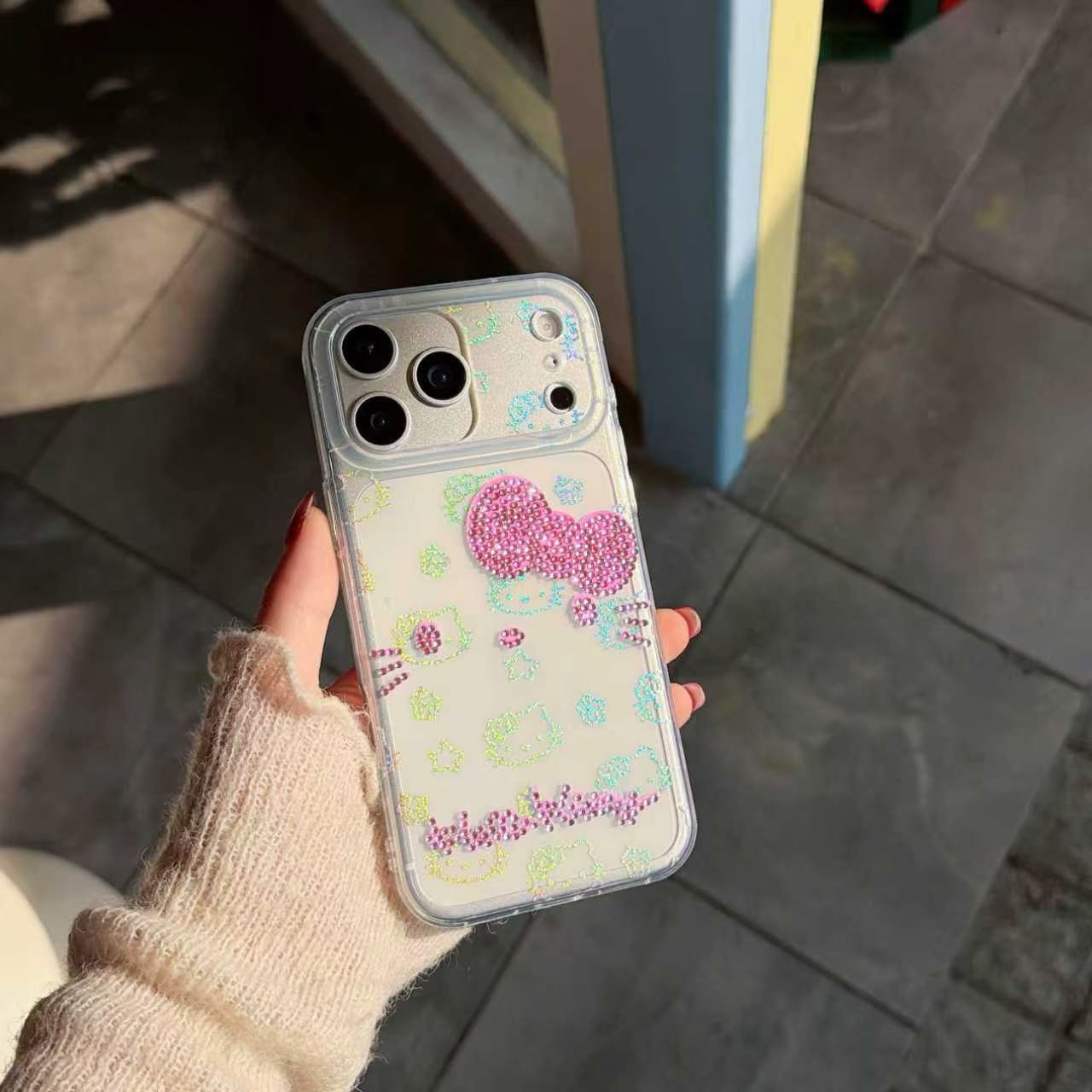 Hellokitty Clear Pink Glitter Cute Kawaii Phone Case #0570