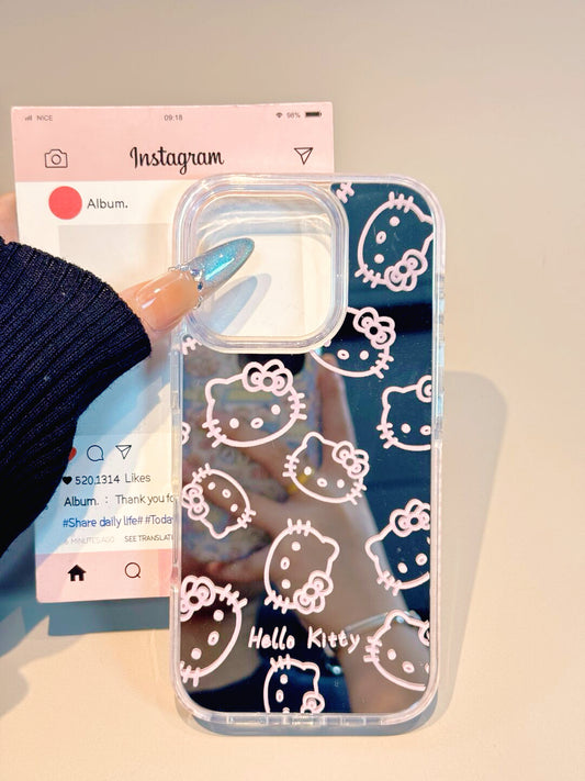 Hellokitty Pink Printed Mirror Cute Kawaii Phone Case #0534