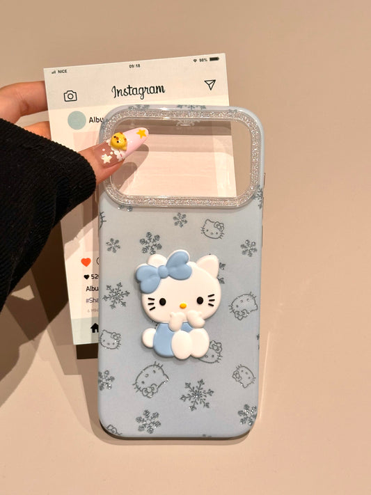 Hellokitty Blue Snowflake Glitter Cute Kawaii Phone Case #0565