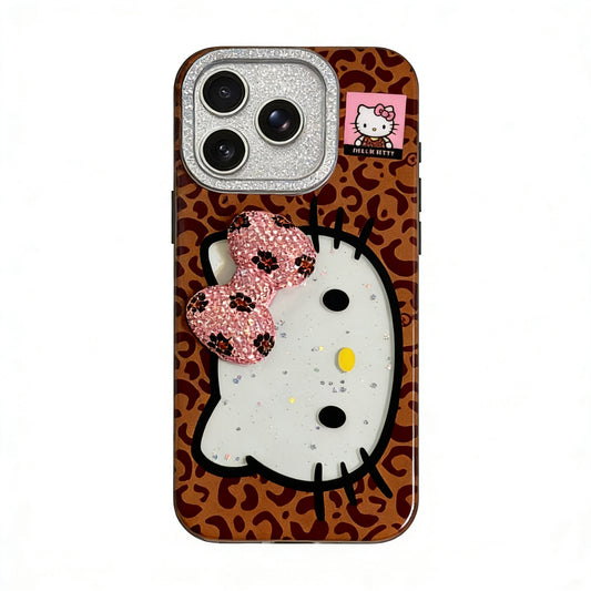 Hellokitty Pink Bow Tie Leopard Print Cute Kawaii Phone Case #0505