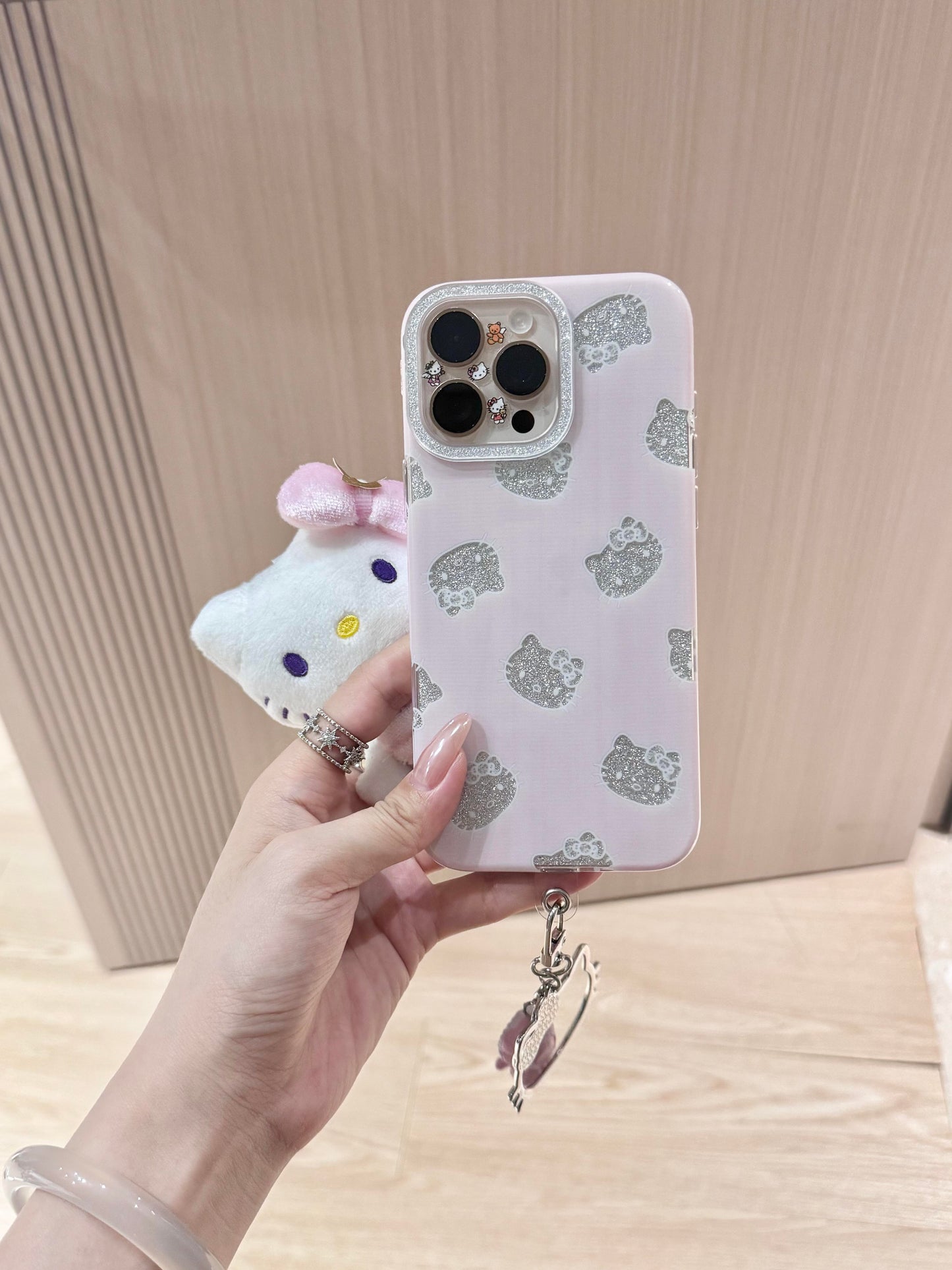 Hellokitty Pink Glitter Cute Kawaii Phone Case #0545