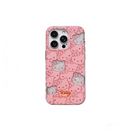 Hellokitty Pink Glitter Cute Kawaii Phone Case #0377