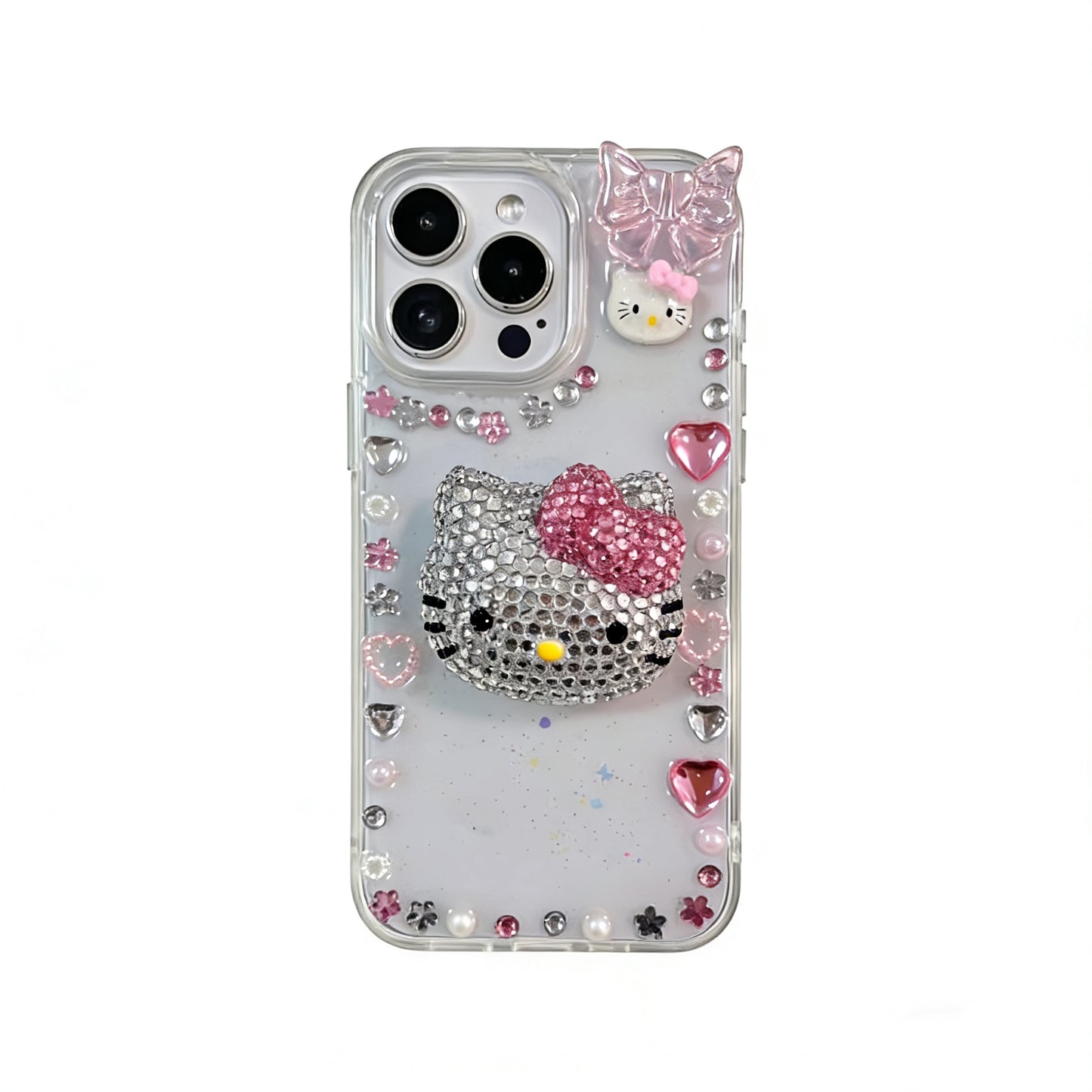 Hellokitty Rhinestone Handmade Diamond Clear Stand Holder / Phone Grip #0017